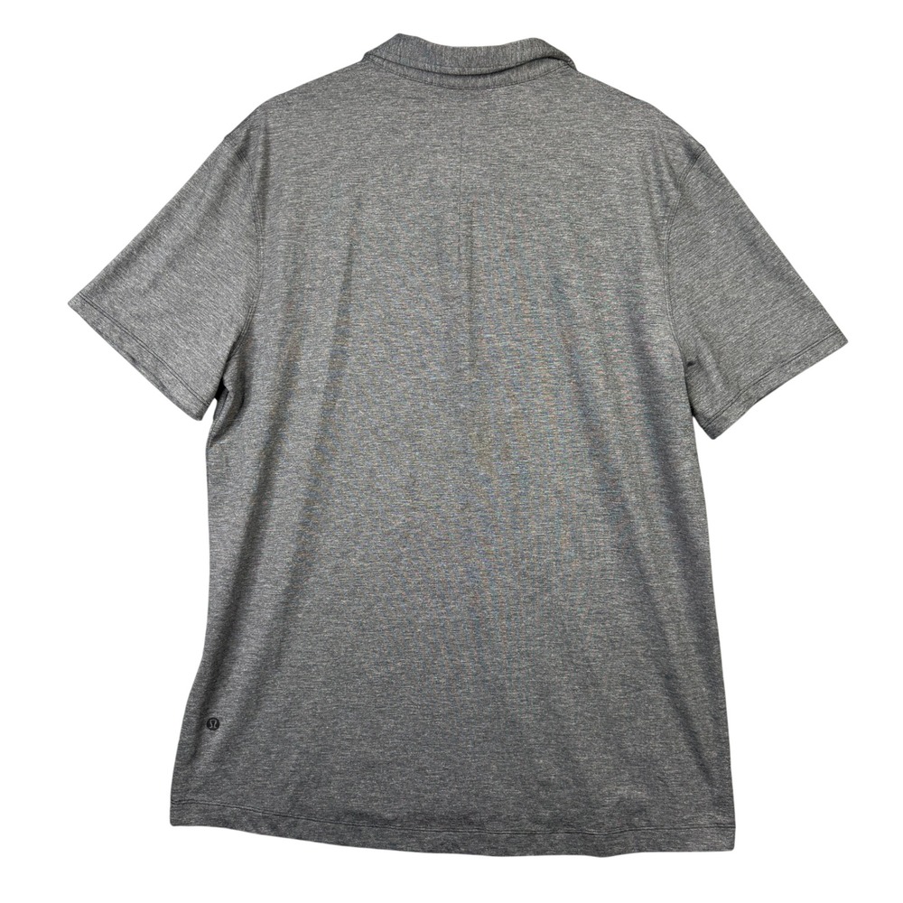 Lululemon Evolution Polo Shirt Mens Grey Heathered Short Sleeve Athletic Golf XL - Picture 3 of 7